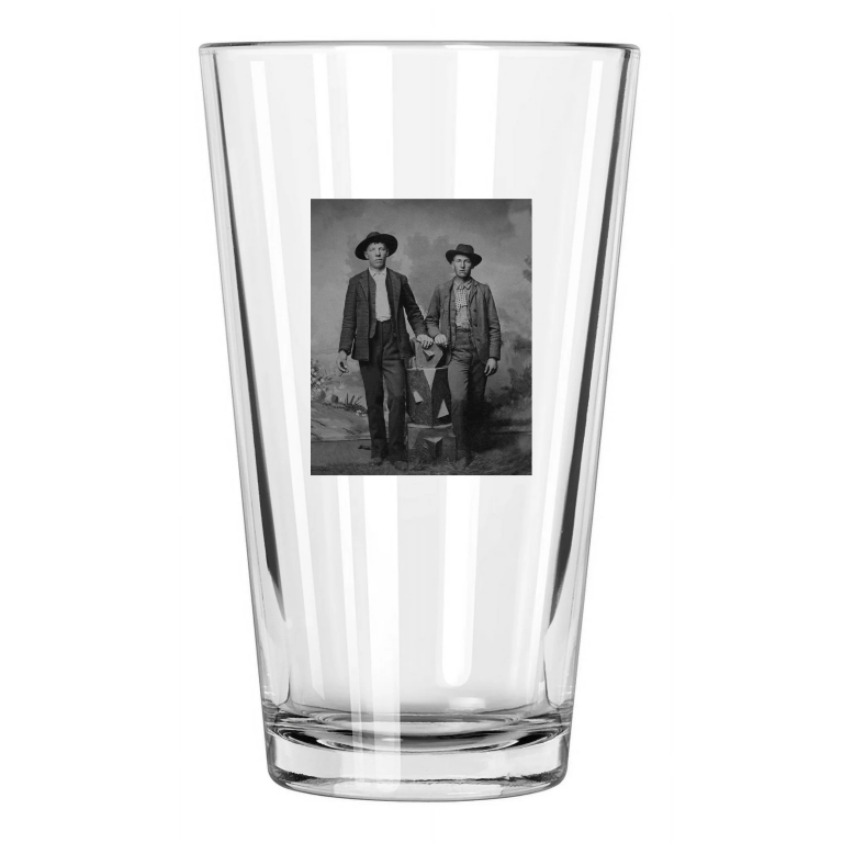 1875 Brothers Cole & Bob Younger Old West Portrait James Gang Pint Beer Glass
