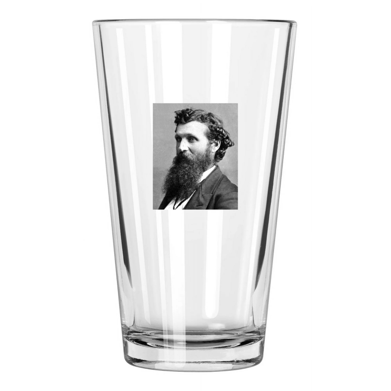 1880 Famous Writer John Muir Author Portrait Naturalist Pint Beer Drinking Glass