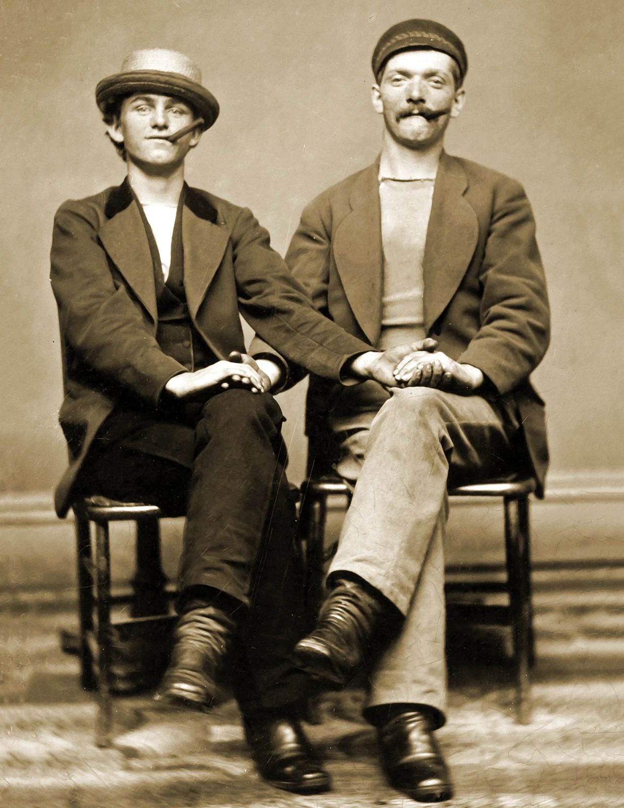 1880 Two Young Men Holding Hands Old Vintage Gay Pride Magnet Reprint
