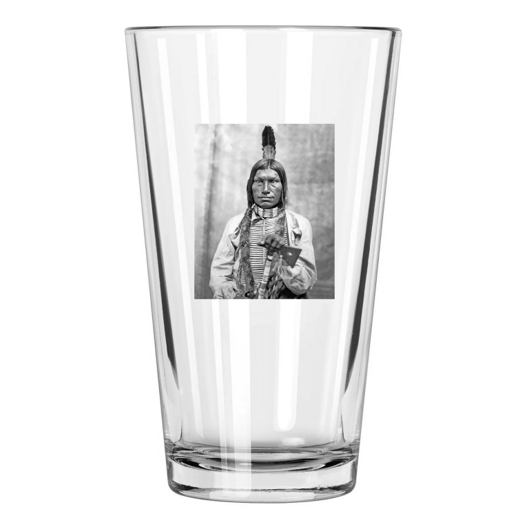 1881 Native American Indian Chief Low Dog Oglala Sioux Pint Beer Drinking Glass