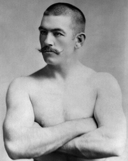 1882 Boxing Heavyweight John L Sullivan Glossy Keychain Boxing Print Portrait