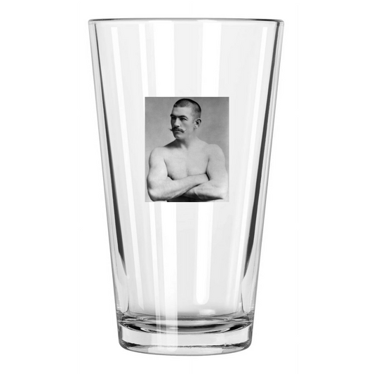 1882 Boxing Heavyweight John L Sullivan Boxing Portrait Pint Beer Drinking Glass