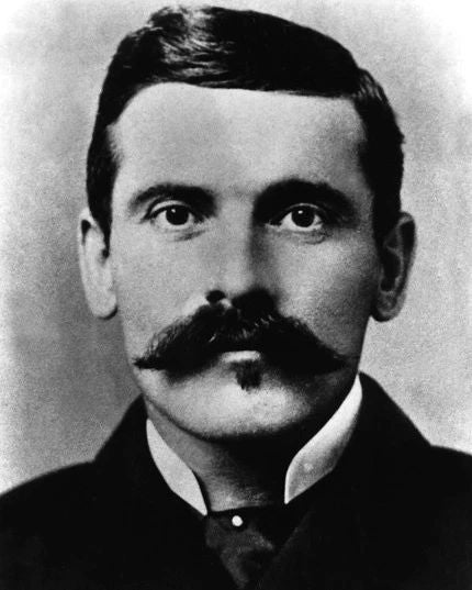 1882 Gunfighter John 'Doc' Holliday Vintage Magnet Old West Portrait Print