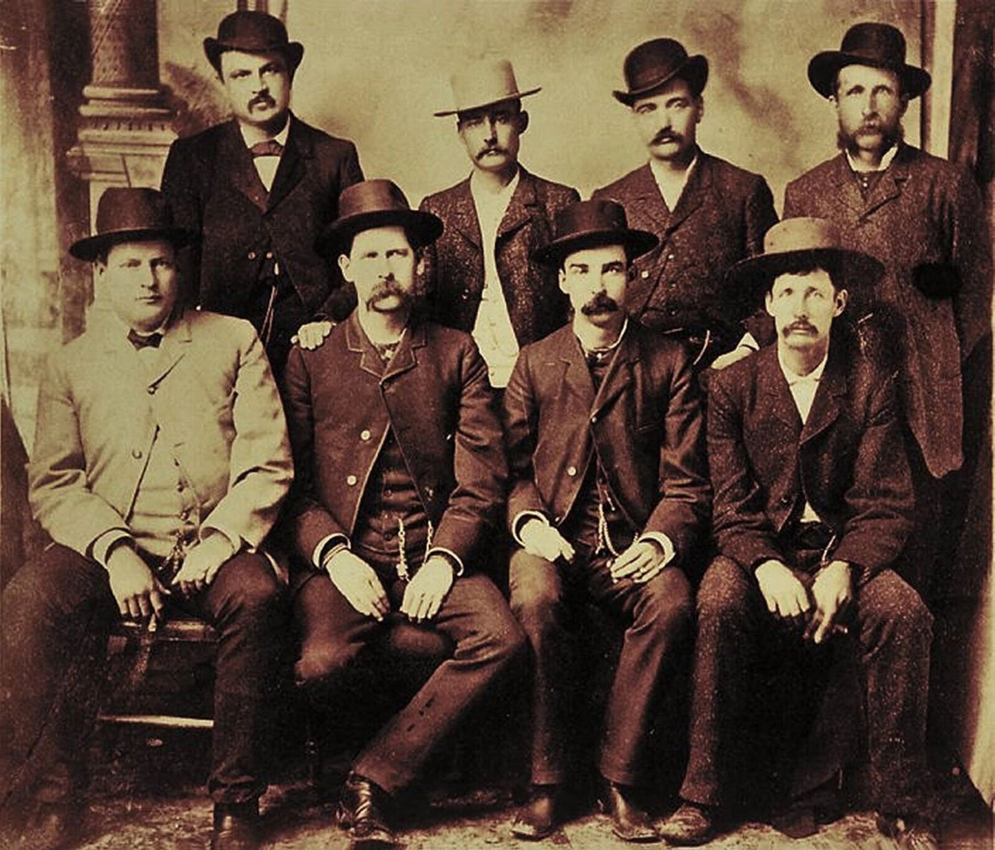 1883 Wyatt Earp Bat Masterson & The Dodge City Peace Commision Picture Photo