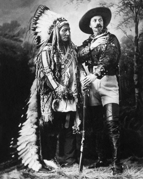 1885 Buffalo Bill And Chief Sitting Bull Glossy Magnet Print Western Magnet