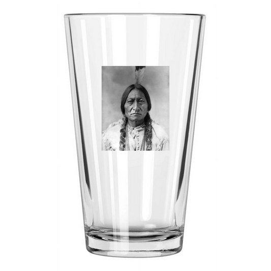 1885 Native American Chief Sitting Bull Sioux Indian 1 Pint Beer Drinking Glass