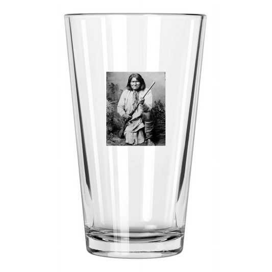 1886 Native American Indian Geronimo Apache Leader Pint Beer Drinking Glass