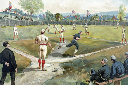 1887 Classic Baseball Game Vintage Sports Keychain