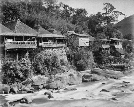 1887 Japan Tea Houses Japanese Asian History Vintage Retro Picture Keychain