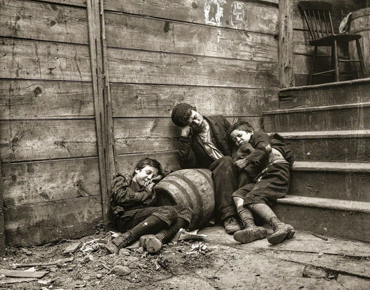 1888 Homeless Children Mulberry St New York Classic Historic Picture Photo