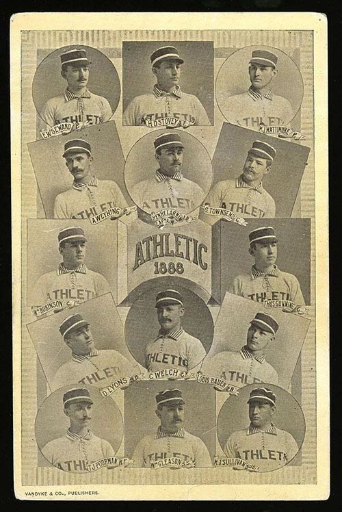 1888 Philadelphia Athletic Team Keychain Baseball Picture Mlb Wide Border