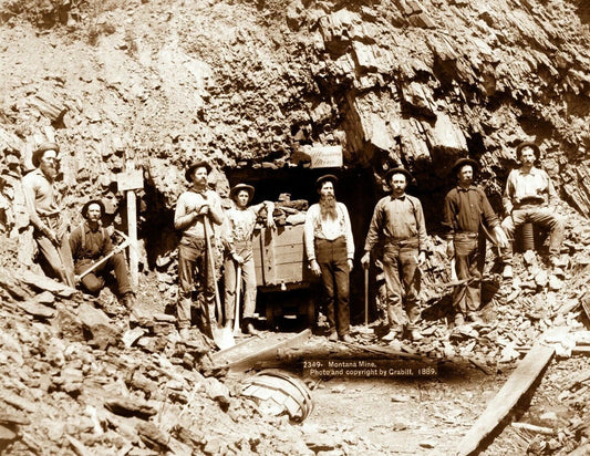 1889 Montana Mine And Miners Vintage Magnetgraph Reprint