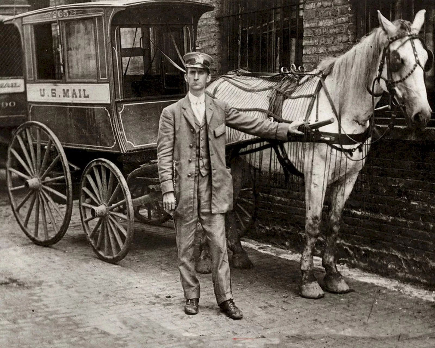 1890 Horse Drawn Usps Postal Mail Wagon Chicago Historic Picture Magnet