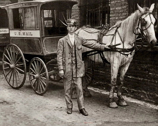 1890 Horse Drawn Usps Postal Mail Wagon Chicago Historic Picture Magnet