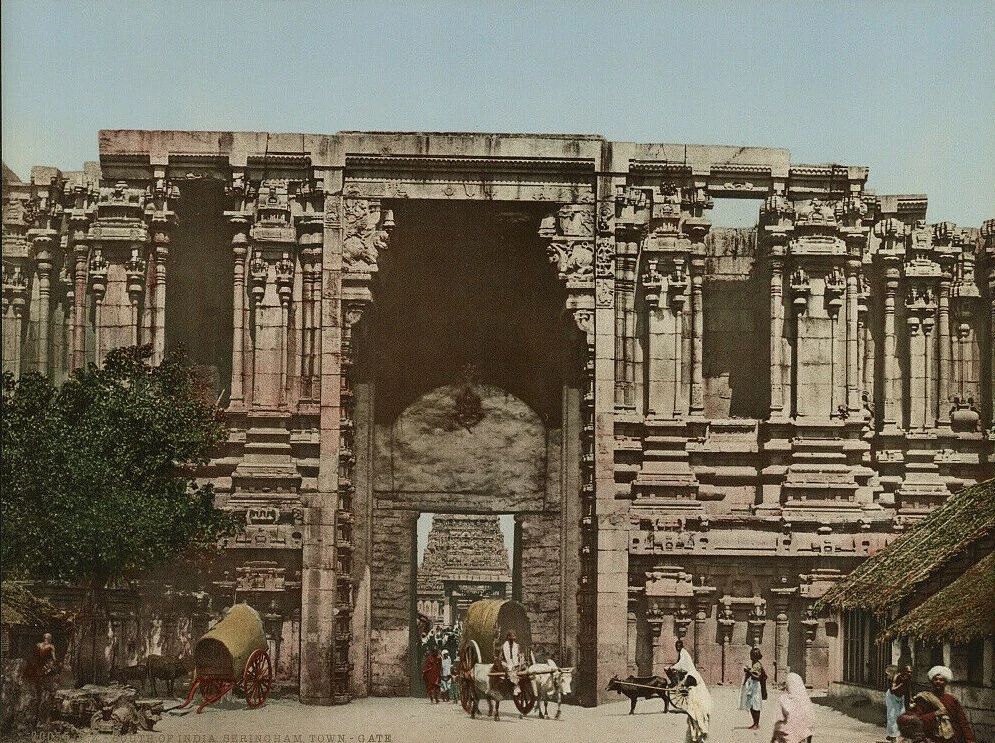1890 South Of India Seringham Town Gate Art Picture Reprint Reproduction Magnet