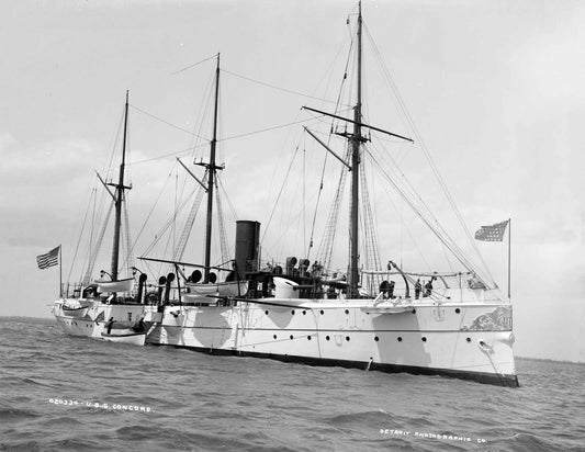 1890'S Uss Concord Ship Boat Naval Vessel Vintage Old Photo Reprint