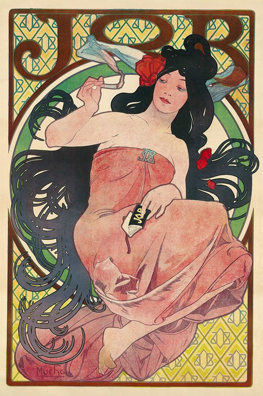 1890S Job Rolling Papers Classic Print Alphonse Mucha Magnet