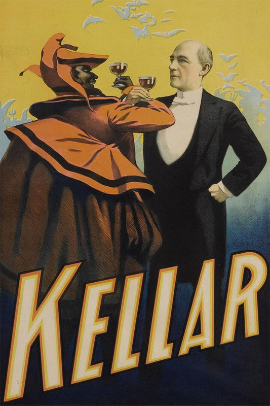 1890S Kellar Drinks With The Devil Victorian Magic Show Wall Poster