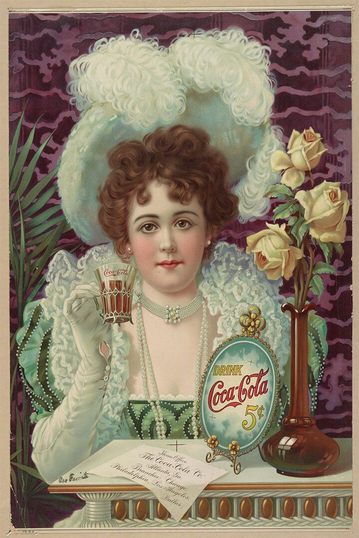 1890S Victorian Cocacola Classic Vintage Style Wall Art Home Poster