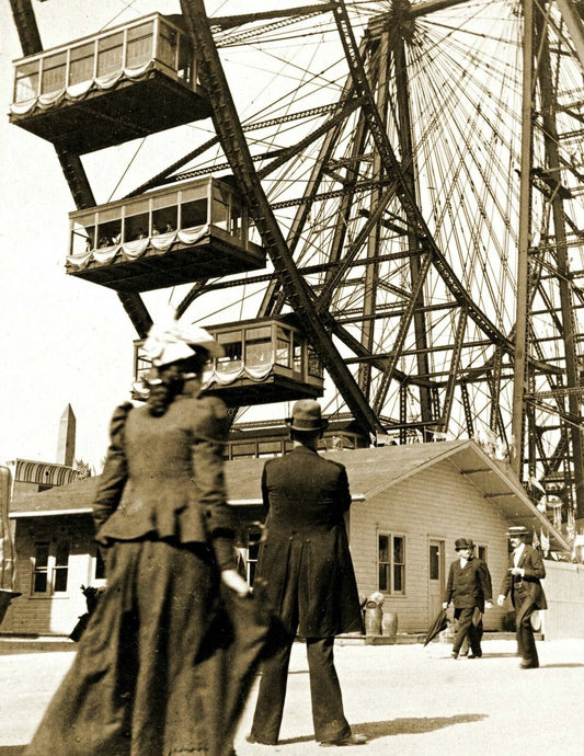 1892 Big Ferris Wheel World'S Fair Chicago Il Old Keychain Reprint