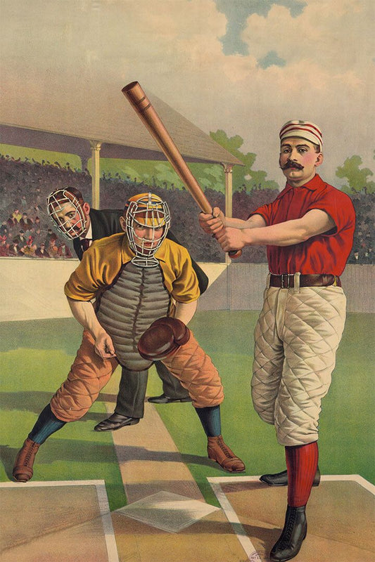 1895 Baseball Batter Vintage Style Baseball Wall Art Home Decor Poster