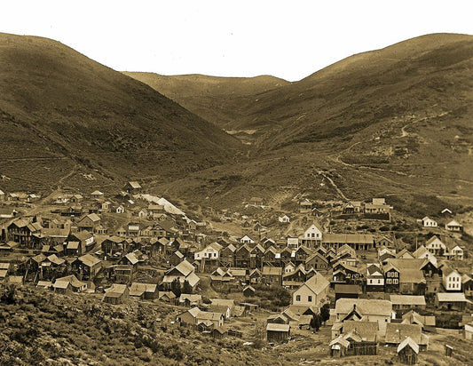 1896 Aerial View Silver City Idaho Vintage Old Keychain Historic Reprint