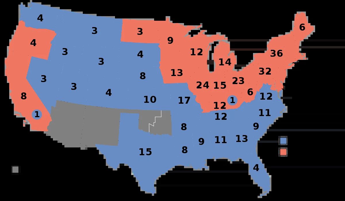1896 Us President Election Electoral College Map Magnet Picture Magnet Print
