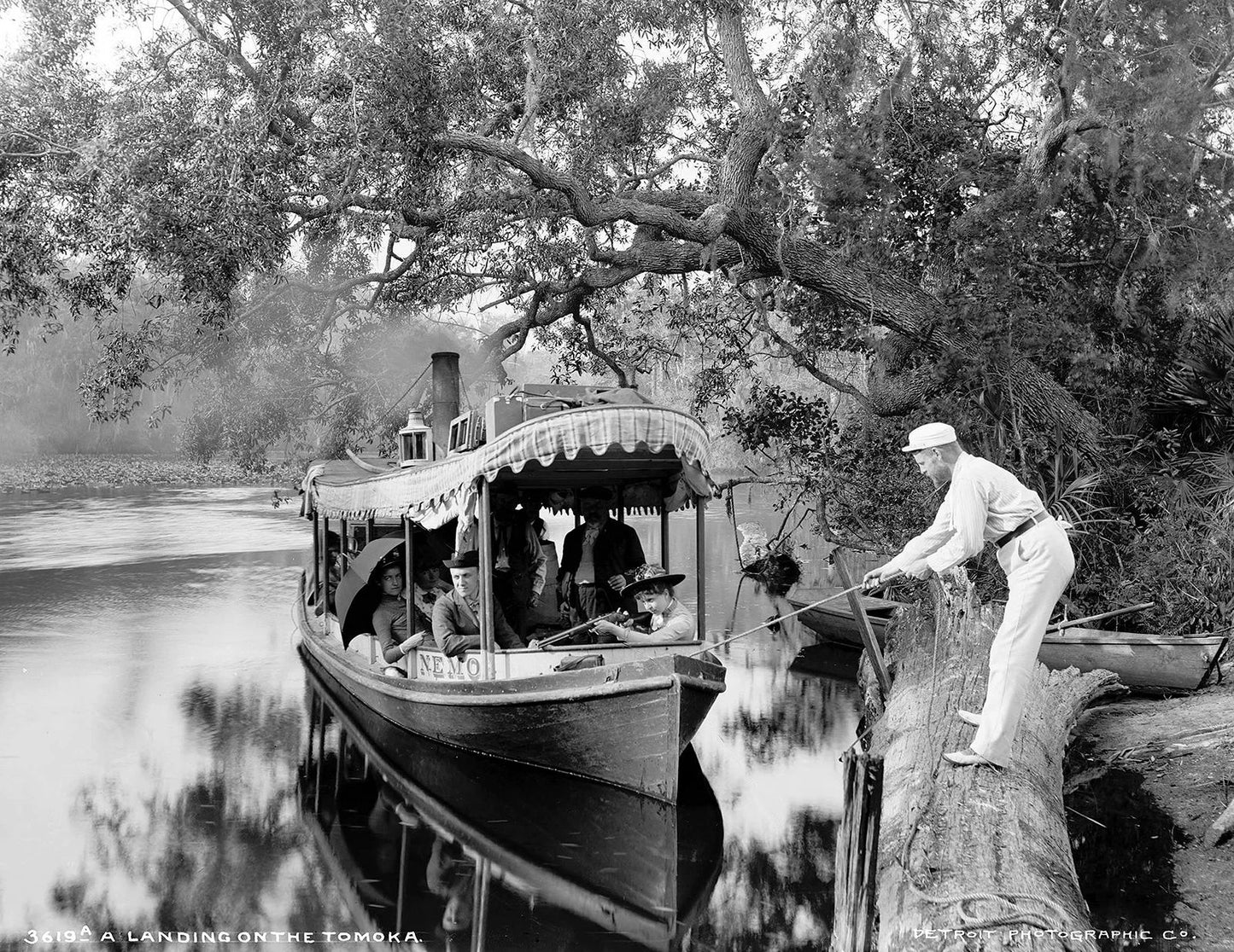 1897 Boat On The Tomoka River Florida Vintage Retro Old 300 PCS Jigsaw Puzzle