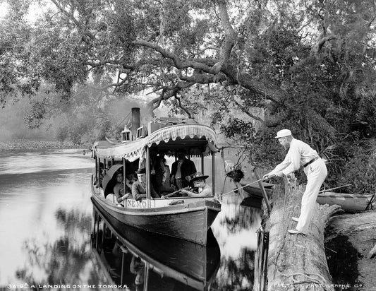 1897 Boat On The Tomoka River Florida Vintage Retro Old Photo 8 X 10 Reprint