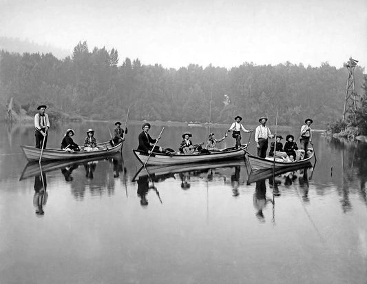 1897 Party On Coeur D'Alene River Id Old Vintage Retro Photo Reprint