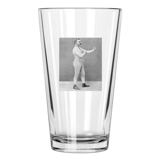1898 Boxing Heavyweight John L Sullivan Boxing Portrait Pint Beer Drinking Glass