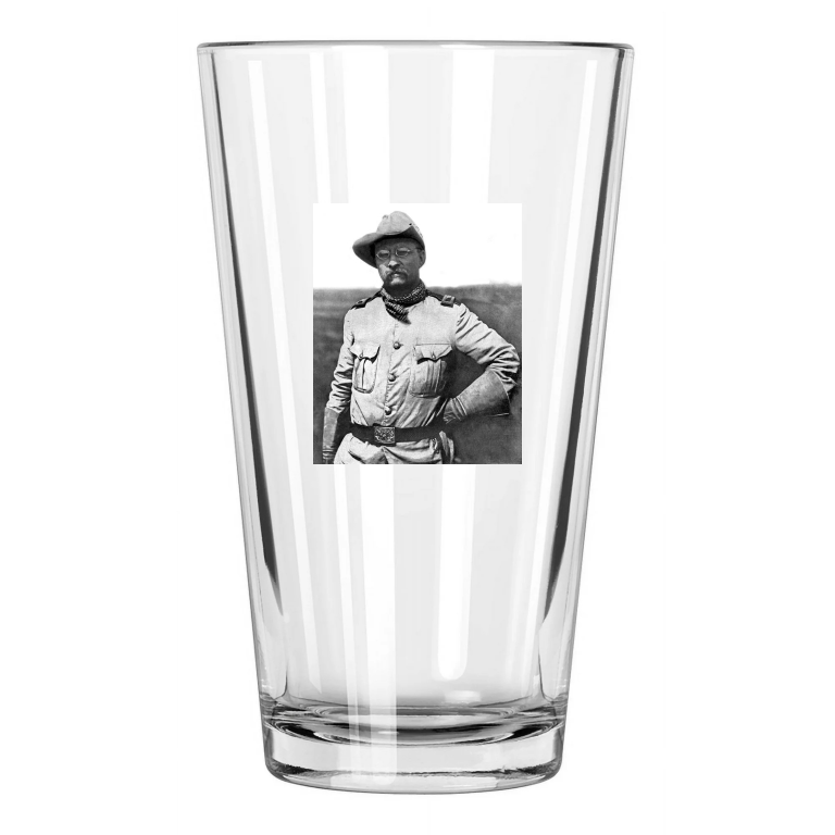 1898 Colonel Theodore 'Teddy' Roosevelt 'Rough Rider' 3 Pint Beer Drinking Glass