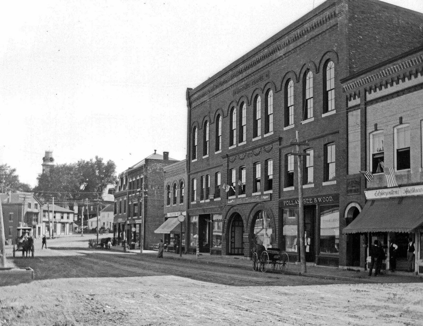 1898 Main Street Camden Maine Cityscape Vintage Old Magnet Reprint