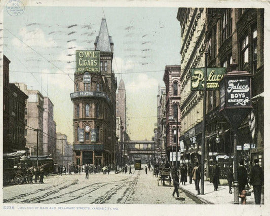 1898 Main And Delaware Streets In Kansas City Missouri 300 Piece Jigsaw Puzzle