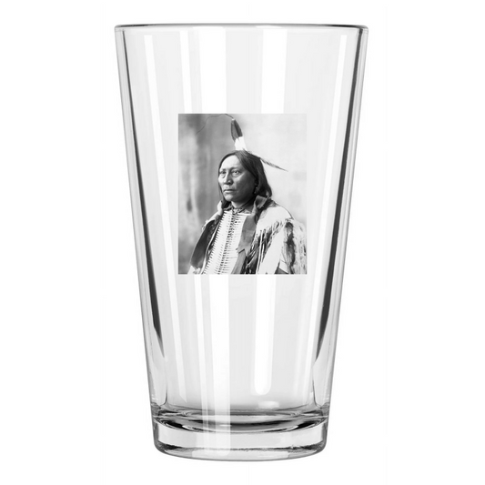 1898 Native American Indian Chief Hollow Horn Bear Sioux Pint Beer Glass