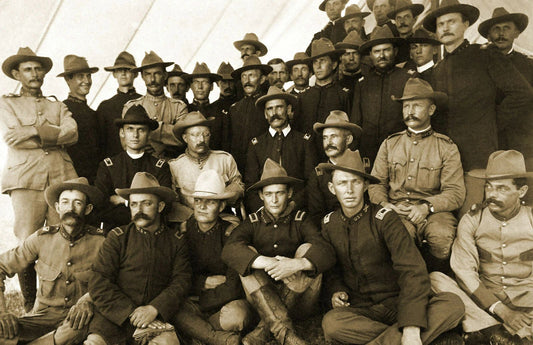 1898 Teddy Roosevelt And The Rough Riders Officers Old 300 Piece Jigsaw Puzzle