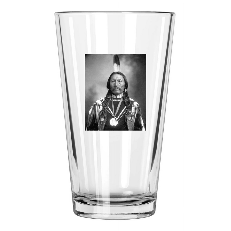 1899 Native American Chief Buckskin Charley Southern Ute Tribe Pint Beer Glass