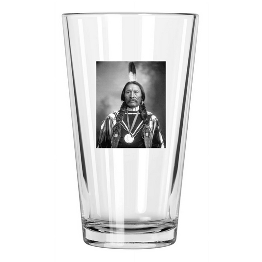 1899 Native American Chief Buckskin Charley Southern Ute Tribe Pint Beer Glass