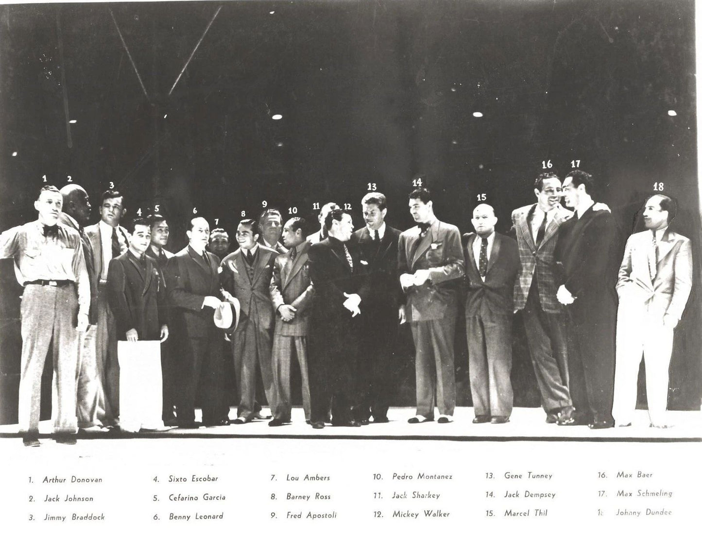 18 Boxers Photo Boxing Picture Tunney Dempsey Thil Baer Braddock Sharkey