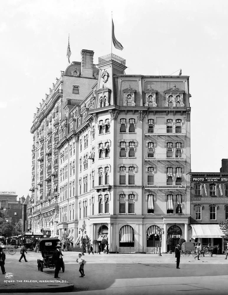 1910 The Raleigh Hotel, Washington, D.C. Old Magnet Reprint