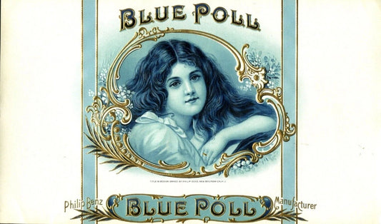 1900 Blue Poll Brand Cigar Box Philip Benz New Brunswick Jersey Label Art Print