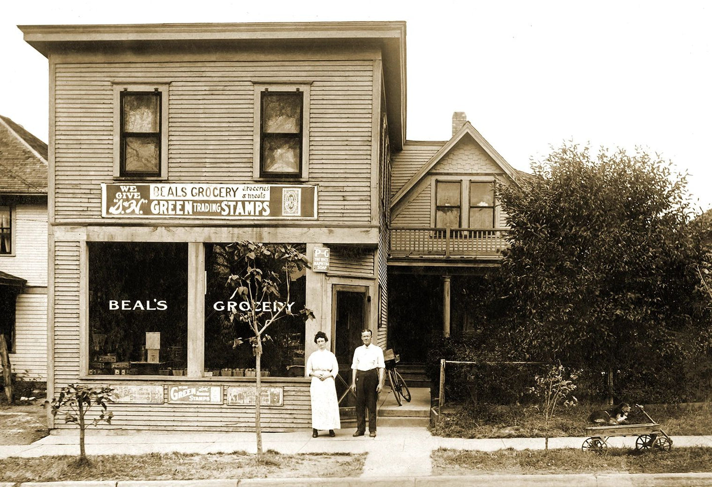 1900 Beal'S Grocery Store Independence Mo Old Vintage Photo Reprint