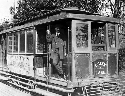 1900 Green Lake Trolley Seattle Washington Old Vintage Magnet Reprint