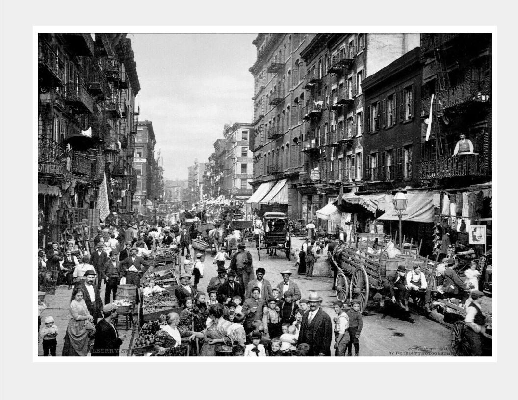 1900 Mulberry St New York City Nyc Usa Retro Historic 300 Piece Jigsaw Puzzle