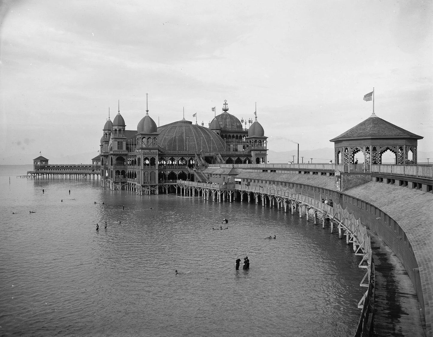 1900 Salt Air Pavilion Salt Lake City Utah Old Retro Keychain Picture