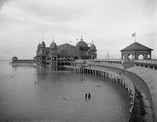 1900 Salt Air Pavilion Salt Lake City Utah Old Retro Keychain Picture