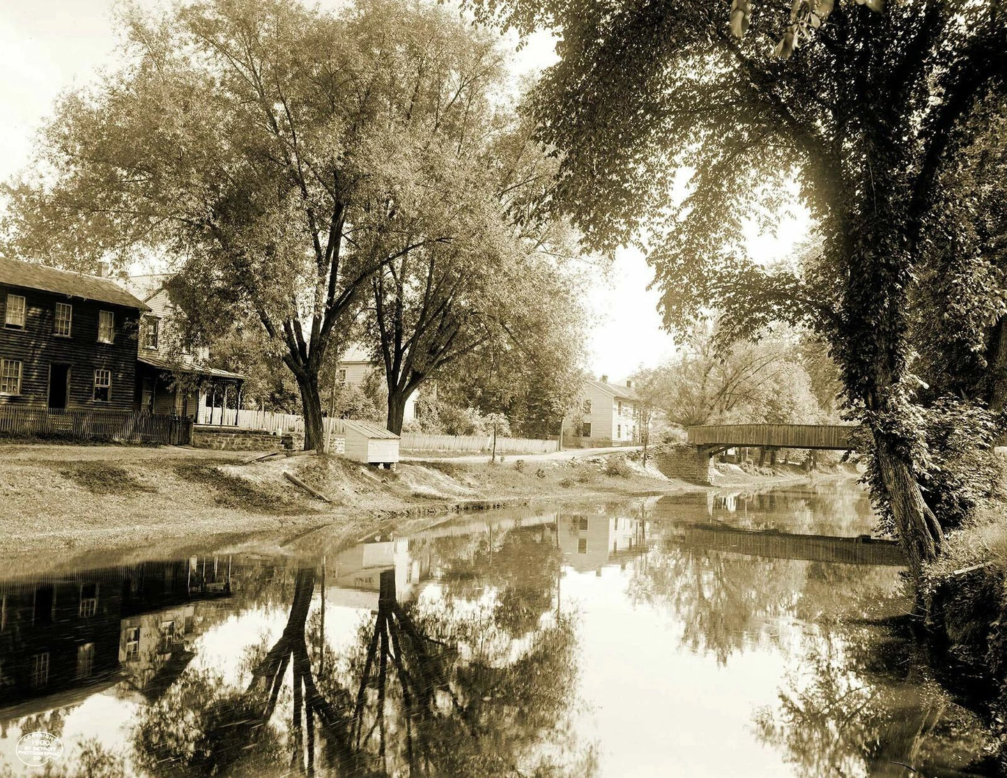 1900 The Canal Near Shickshinny Pennsylvania Old Retro 300 Piece Jigsaw Puzzle
