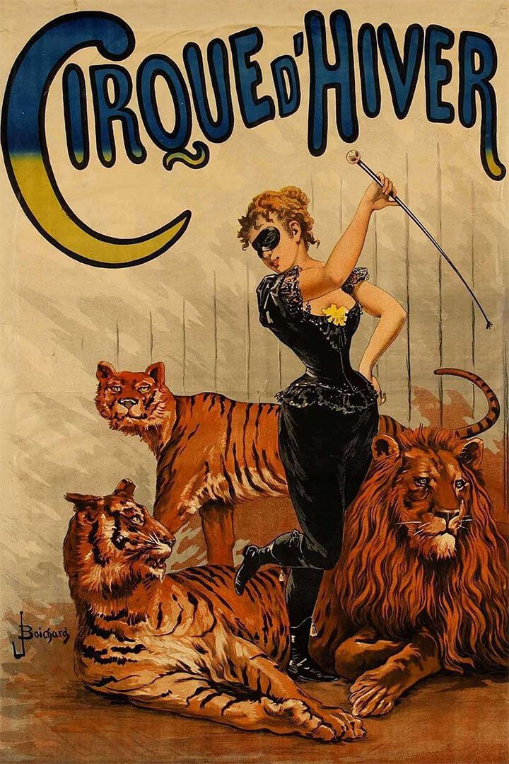 1900 Winter Circus Vintage Circus Lion Tamer Countess X Keychain