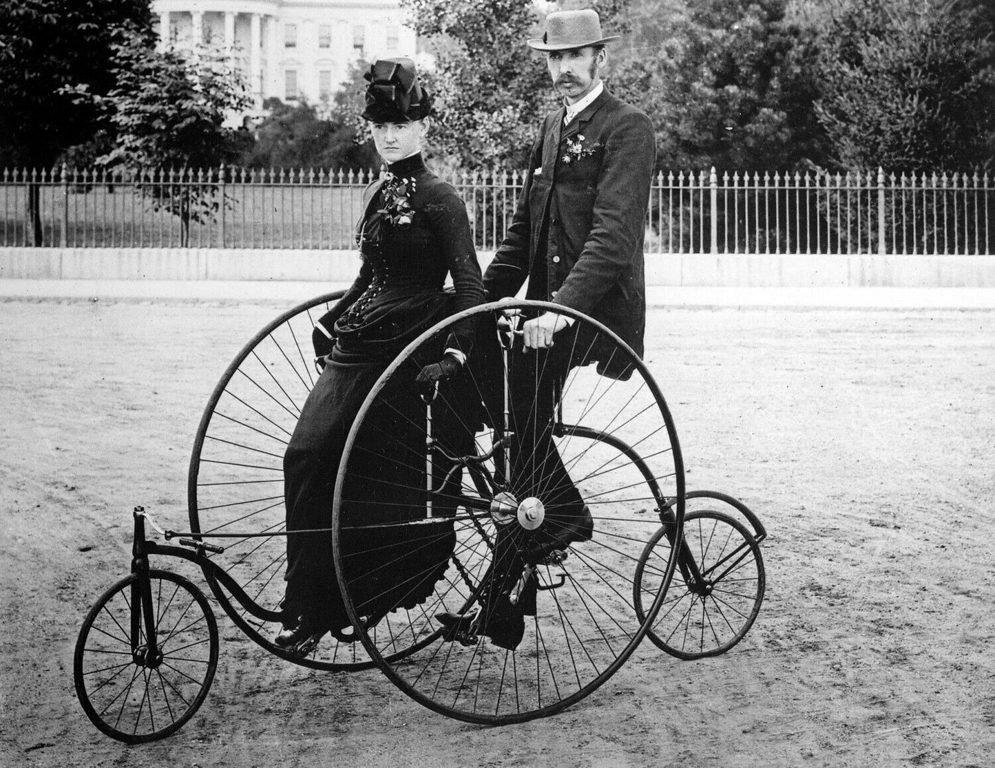 1901 1912 Couple Seated On Bicycle For Two Vintage Photograph Reprint