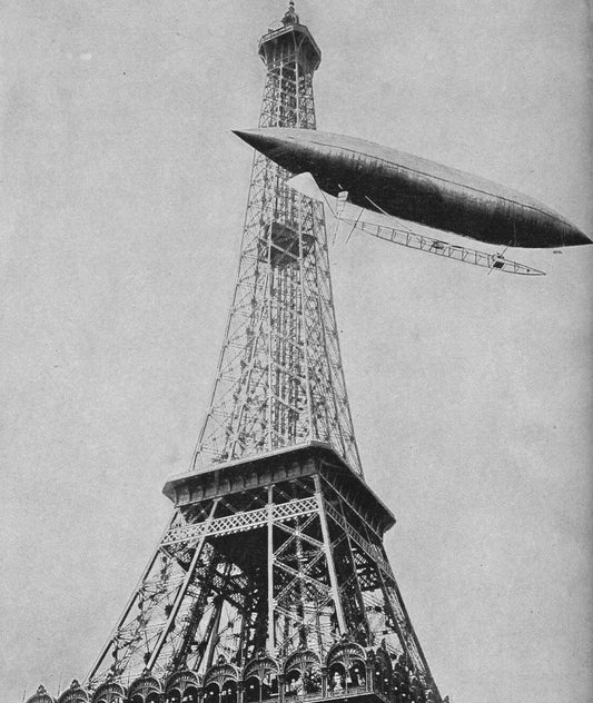 1901 Airship Santos Dumont 6 Circles Eifel Tower Paris France Blimp